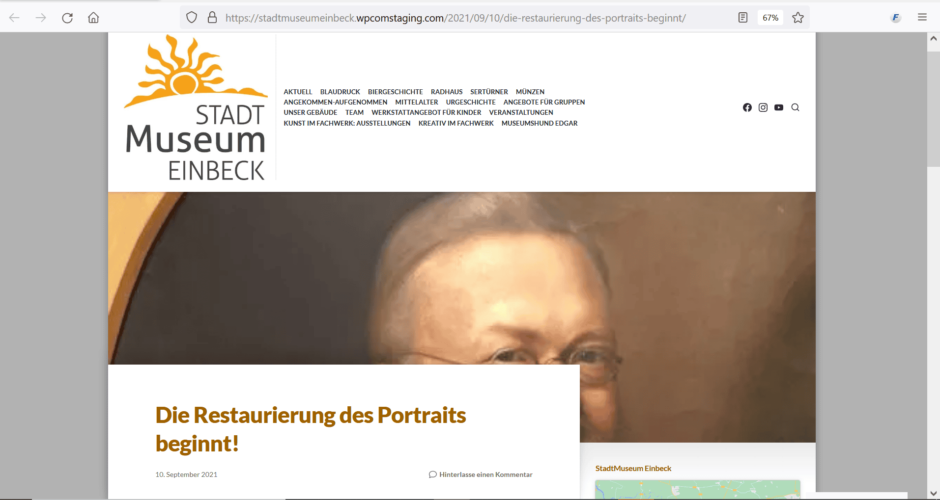 Ein Porträt wird restauriert. © StadtMuseumEinbeck